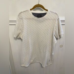Men's White Multicolor Dot Tee